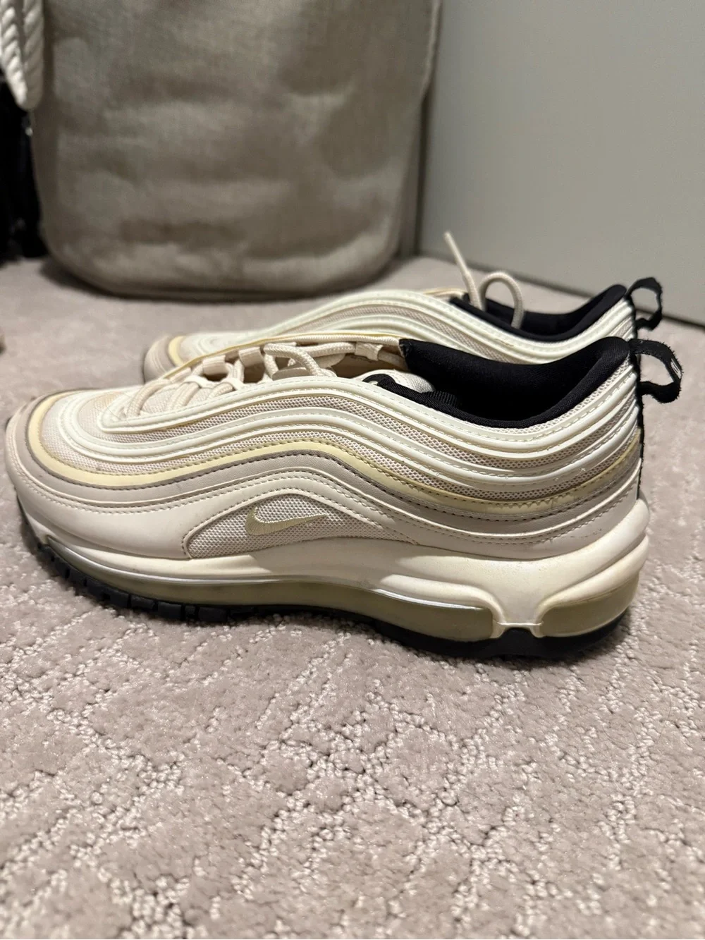 Nike Cream Wave Runner Sneakers with Black Collar